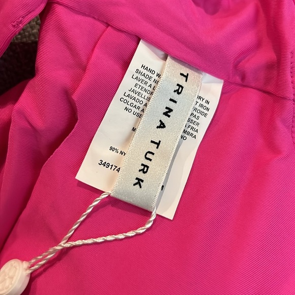 Trina Turk One Piece Swimsuit Monaco Ring Color Rose Size 10 - Picture 9 of 14